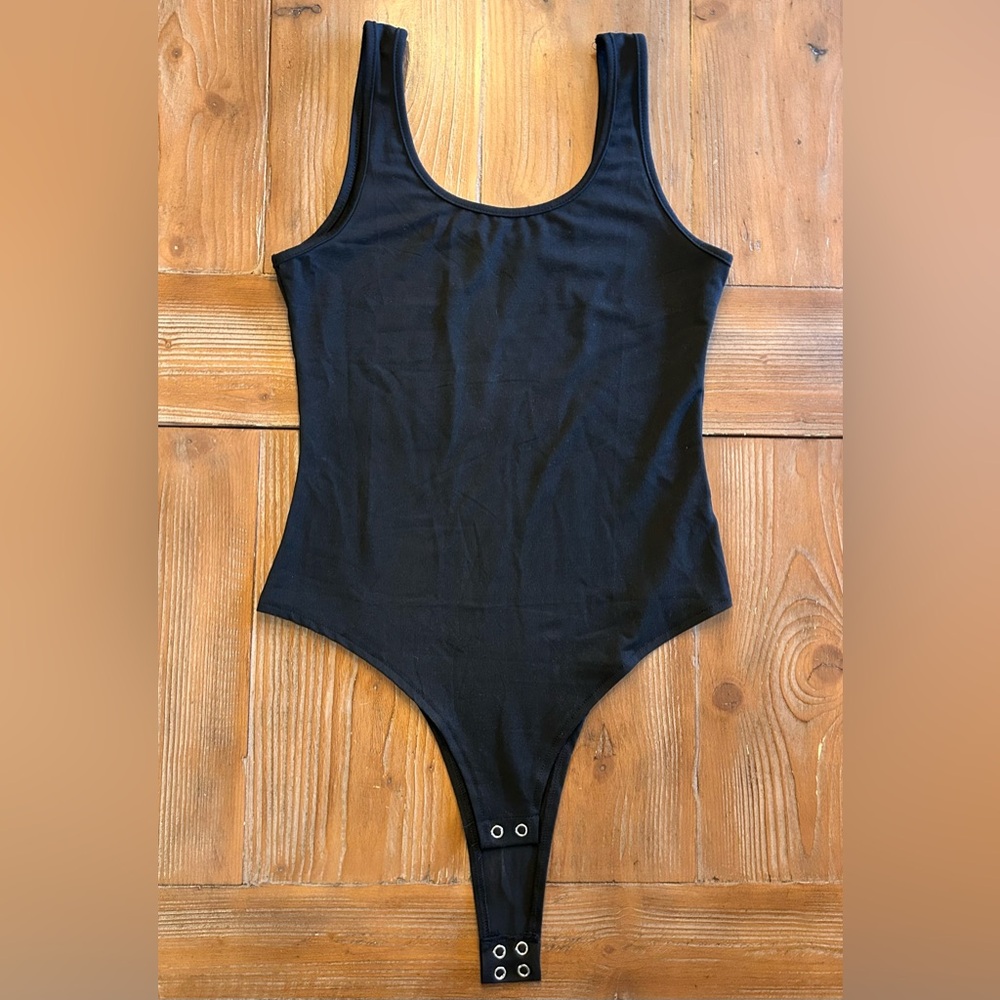 Women’s basic black bodysuit
